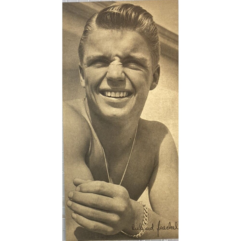 Magazine Signed Photograph of Richard Jaeckel Vintage Print 1920's
